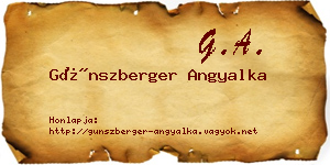 Günszberger Angyalka névjegykártya